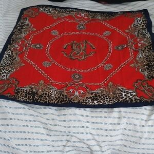 Red and Black Patterned Scarf